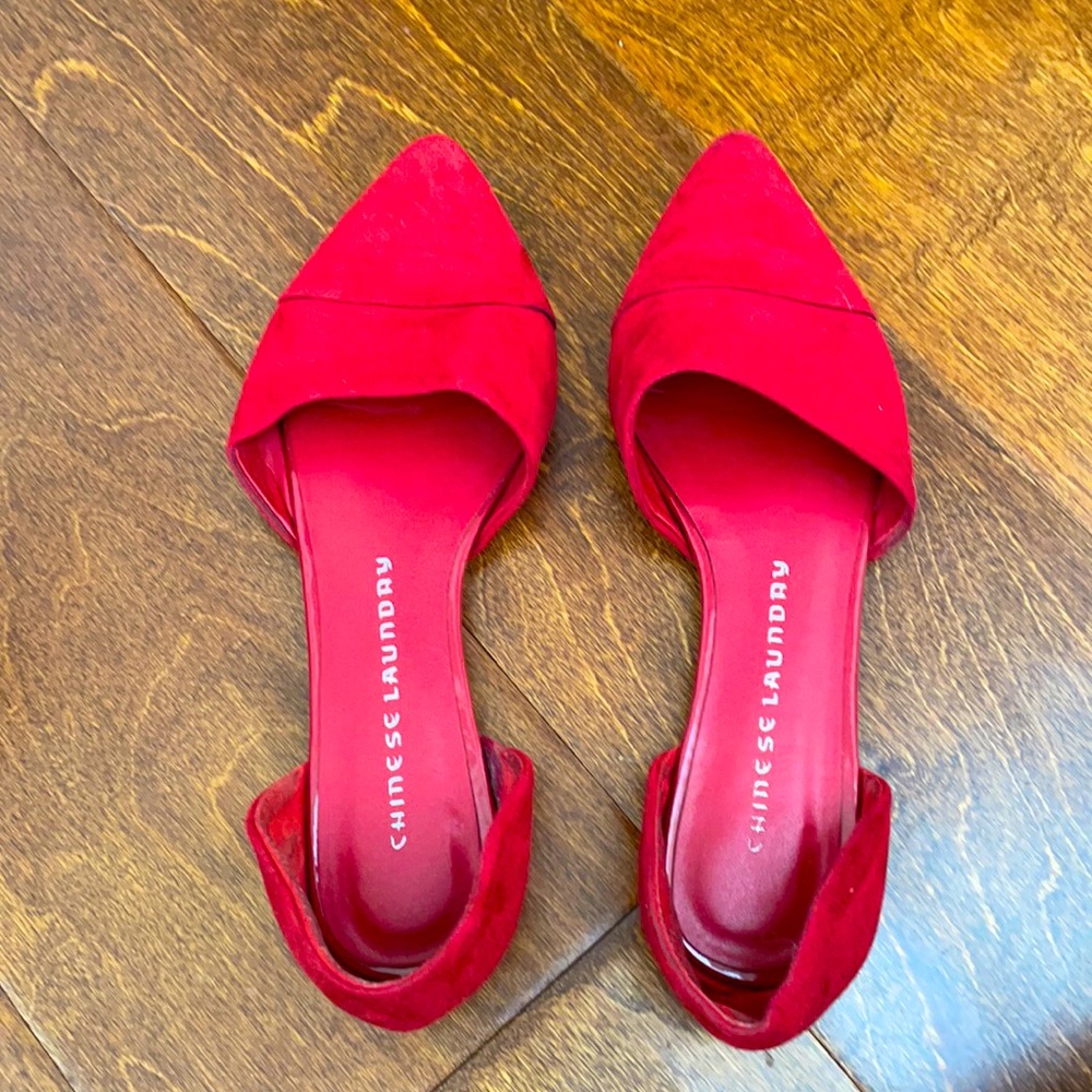 Chinese Laundry red suede flats - size 6.5